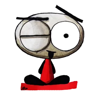 😜 stick figure, cartoon character, abstract, whimsical, red, black, meditation, pose telegram sticker