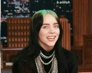 😀 Billie Eilish b.eilish นักร้อง, นักดนตรี, คนดัง, ป๊อปสตาร์ telegram sticker