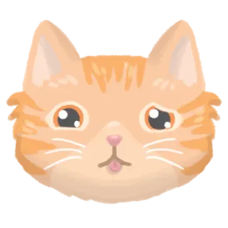 😟 gatto, animale, gattino, animale domestico, carino, gatto soriano arancione, cartone animato telegram sticker
