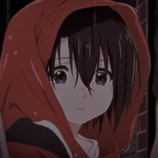 🤐 Shouko Nishimiya A Silent Voice Anime, Dziewczyna, Bluza z kapturem, A Silent Voice, Smutny telegram sticker
