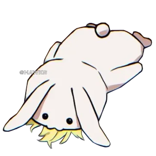 😴 @HAWKS królik, kreskówka, zwierzę, naklejka, biały telegram sticker