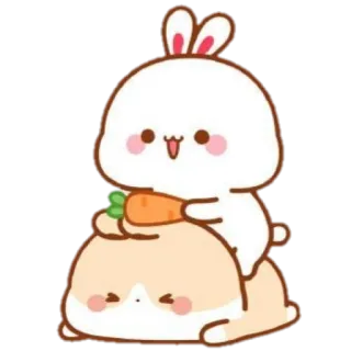 🍼 coelho, fofo, cenoura, animal, desenho animado, kawaii telegram sticker