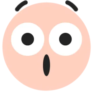 😳 rosto chocado, rosto de desenho animado, surpreso, espanto whatsapp sticker