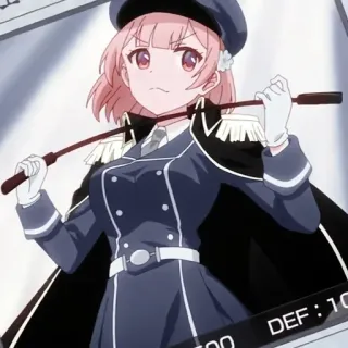 😕 Anime girl, Đồng phục quân đội, Dễ thương, Hoạt hình, Minh họa telegram sticker