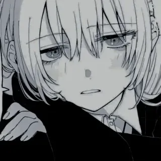 ❄️ anime, manga, girl, sad, illustration, drawing telegram sticker
