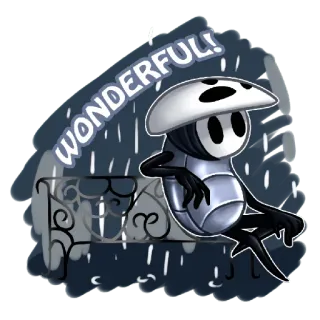 💦 WONDERFUL! hollow knight, wonderful, game, cartoon, character telegram sticker