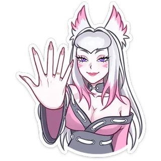 💍 动漫, 狐娘, 贴纸, 女性, 可爱, 数字艺术, 插画 telegram sticker