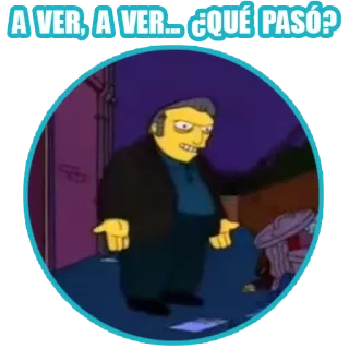 😦 A VER, A VER... ¿QUÉ PASÓ? ซิมป์สัน, เกิดอะไรขึ้น, การ์ตูน telegram sticker
