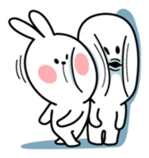😐 kelinci, hantu, kartun, lucu, karakter telegram sticker