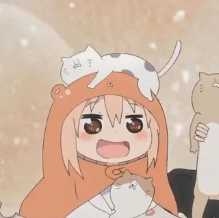 🎐 Anime, Cô gái, Mèo, Áo hoodie, Dễ thương, Hoạt hình, Kawaii telegram sticker