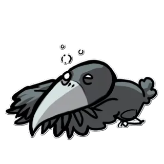 😪 птица, ворона, больной, головокружение, мультфильм telegram sticker
