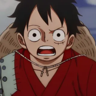 😕 Monkey D. Luffy One Piece Anime, Manga, One Piece, Monkey D. Luffy, Bajak Laut, Topi Jerami telegram sticker