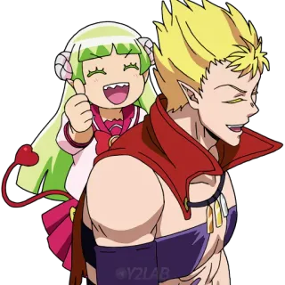 👍 anime, demon, cartoon, cute, illustration telegram sticker