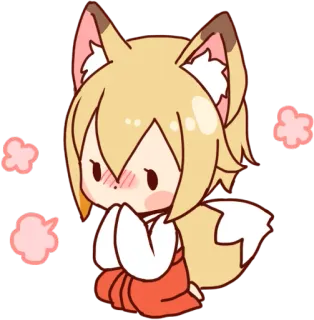 😳 Senko The Helpful Fox Senko-san 애니메이션, 여우 소녀, 귀여운, 카와이, 센코 씨, 치비 telegram sticker
