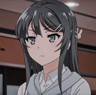 ⛓ Mai Sakurajima Rascal Does Not Dream of Bunny Girl Senpai anime, desenho animado, garota, morena, Sakurajima, Mai, Rascal Does Not Dream of Bunny Girl Senpai telegram sticker