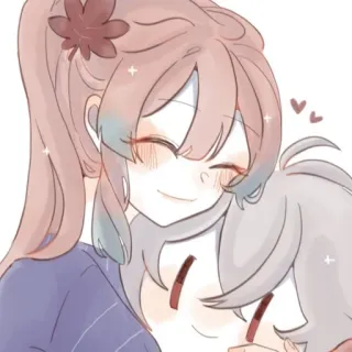 🧼 Anime, Niedlich, Mädchen, Freundschaft, Umarmung, Kawaii telegram sticker