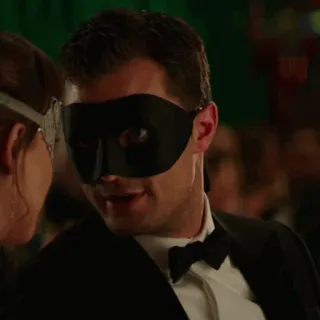 🔪 Christian Grey Fifty Shades of Grey masquerade, mask, romance, movie, couple telegram sticker