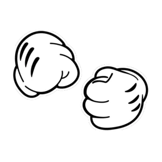 👊 Mickey Mouse dibujos animados, guantes, manos, ratón, Disney whatsapp sticker