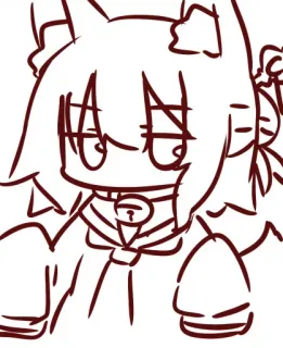🦊 Anime, Gato, Garota, Esboço, Desenho, Kawaii telegram sticker