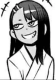 😏 Nagatoro Don't Toy with Me, Miss Nagatoro Anime, Manga, Nagatoro, Lächeln, Cartoon telegram sticker