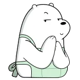😈 Ice Bear We Bare Bears bear, cartoon, apron, we bare bears, ice bear, animated telegram sticker