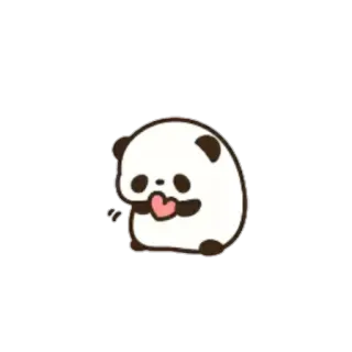 😻 Panda, Lindo, Corazón, Amor, Animal, Dibujo animado telegram sticker