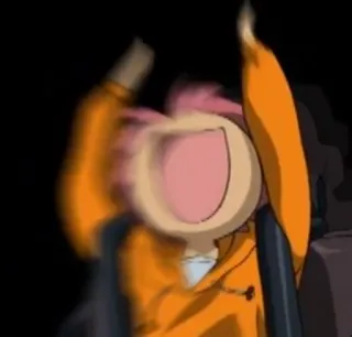 😆 Anime, Cartoon, aufgeregt, Bewegungsunschärfe, orange, schreiend, Charakter telegram sticker