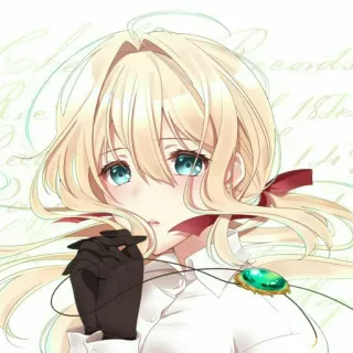 🙏 Violet Evergarden anime, girl, blonde hair, blue eyes, portrait telegram sticker