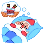 😴 Santa Claus Santa Claus, sleep, holiday, Christmas, winter, cartoon telegram sticker