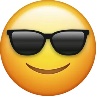 😎 emoji, sunglasses, cool, smiley, face, yellow, icon telegram sticker