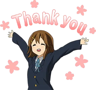 🤗 Thank you anime, thank you, cute, flowers, girl telegram sticker