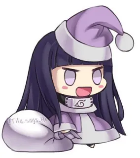 🎅 Hinata Hyuga Naruto @Tifa.says_Hi Anime, Naruto, Hinata, Noël, Dessin animé, Fanart, Sticker whatsapp sticker