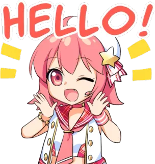 👋 HELLO! anime, schattig, meisje, hallo, kawaii, groet telegram sticker