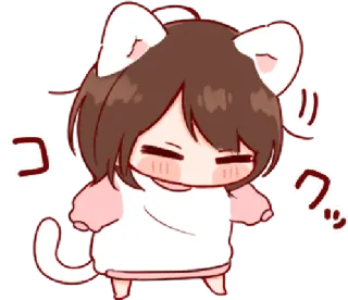 🎭 コックリ kucing, kawaii, anime, imut, stiker, Jepang telegram sticker