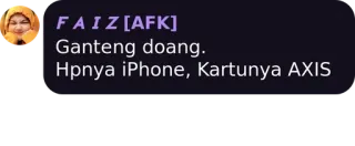 ⚫ Ganteng doang.
Hpnya iPhone, Kartunya AXIS telegram sticker