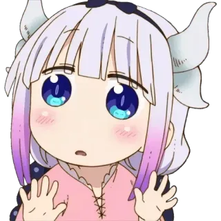 😧 Kanna Kamui Miss Kobayashi's Dragon Maid Anime, Smok, Chibi, Kawaii, Słodkie telegram sticker