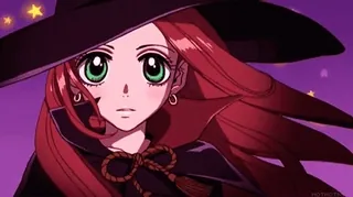 ✨ strega, anime, capelli rossi, magia, fantasy, donna telegram sticker