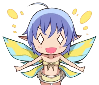 👀 Anime, Peri, Lucu, Karakter, Chibi, Kartun, Sayap, Berkilau telegram sticker