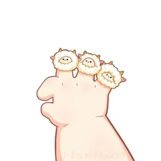 🍼 finger, sheep, cute, animals, hand, kawaii whatsapp sticker