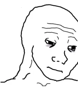 ▪️ wojak, meme, triste, deprimido, rosto telegram sticker