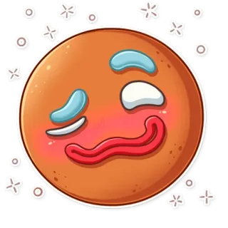 🥴 Emoji, Rosto, Desenho animado, Expressão, Fofo, Adesivo telegram sticker