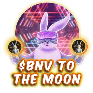 🚀 $BNV TO THE MOON кролик, VR, крипто, луна, финансы telegram sticker