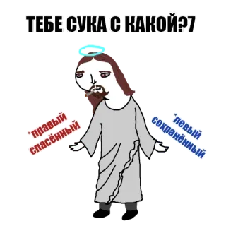 👊 Jesus ТЕБЕ СУКА С КАКОЙ? religious humor, russian, offensive, jesus telegram sticker