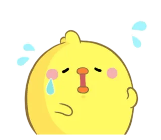 😓 伤心, 哭泣, 小鸡, 眼泪, 黄色, 表情符号 telegram sticker