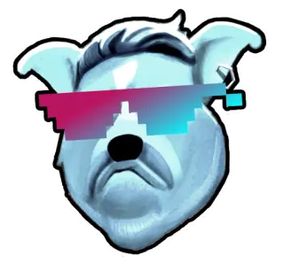 😎 dog, pixelated sunglasses, cool, animal, cartoon, sticker telegram sticker
