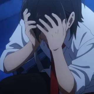 😊 Anime, Triste, Chateado, Emocional, Menino telegram sticker