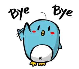 👋 Bye Bye Vogel, winkend, niedlich, Abschied, Tschüss, Cartoon telegram sticker
