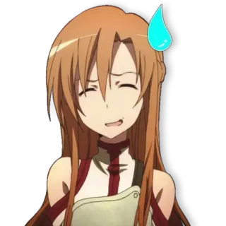 😅 Asuna Sword Art Online anime, imbarazzato/a, Sword Art Online, Asuna, kawaii, nervoso/a telegram sticker