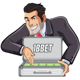 💵 1BBET деньги, чемодан, костюм, бизнес, ставки whatsapp sticker