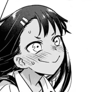 🖤 Nagatoro Don't Toy With Me, Miss Nagatoro anime, manga, nagatoro, character, black and white, funny, school telegram sticker